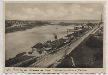 AK Foto Kiel Blick auf die Schleusen des Kaiser Wilhelm-Kanals und Holtenau 1935