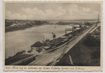 AK Foto Kiel Blick auf die Schleusen des Kaiser Wilhelm-Kanals und Holtenau 1935