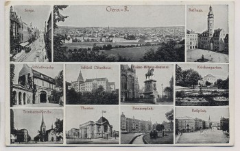 AK Mehrbild Gera Sorge Prinzenplatz Roßplatz ... 1915