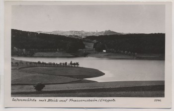 AK Lehnmühle mit Blick auf Frauenstein Erzgebirge 1952