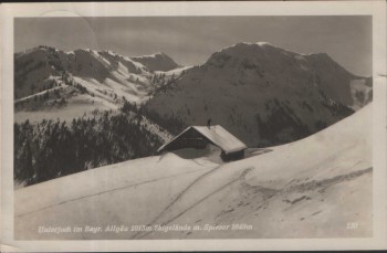 AK Unterjoch im Bayr. Allgäu 1013 m Skigelände m. Spieser 1649 m Bad Hindelang 1936