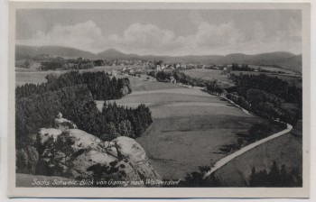 AK Blick von Gamrig nach Waltersdorf b. Bad Schandau Sächs. Schweiz 1957