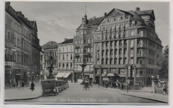 AK Foto Saarbrücken Ecke Reichs- u. Adolf-Hitler-Straße Hotel Excelsior viele Autos 1935