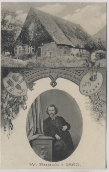 AK Wiedensahl Geburtshaus W. Busch Bildnis 1860 b. Stadthagen 1908