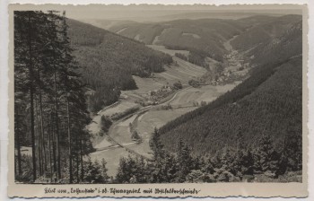 VERKAUFT !!!   AK Foto Blick ins obere Schwarzatal mit Obstfelder Schmiede Glasbach Mellenbach 1935
