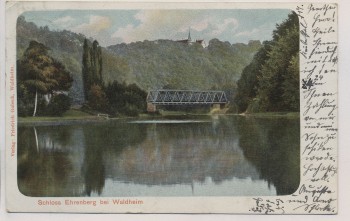 VERKAUFT !!!   AK Schloss Ehrenberg bei Waldheim mit Brücke 1912