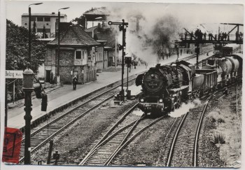 AK Foto Belzig Dampflokomotive Bahnhof Eilbote 1987