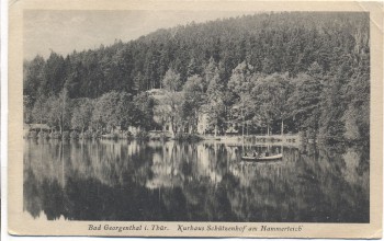 AK Bad Georgenthal in Thüringen Kurhaus Schützenhof am Hammerteich 1920