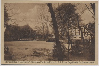 VERKAUFT !!!    AK Grünhaus Finsterwalde Restaurant zum Auerhahn Niederlausitz 1937 RAR