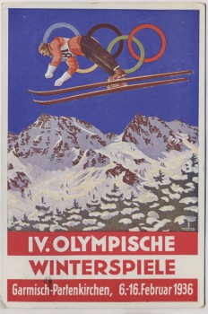AK Garmisch-Partenkirchen Olympische Winterspiele Österreich Olympia Fond Sonderausgabe 1936 RAR