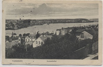 AK Flensburg Aussenhafen Hafen 1914