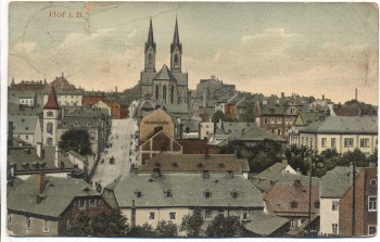 AK Hof in Bayern Vereinshalle Kirche 1911