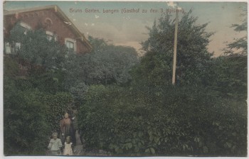 VERKAUFT !!!   AK Langen Bruns Garten Gasthof zu den 3 Kaisern b. Geestland Bremerhaven 1910 RAR