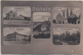 AK Mehrbild Oschatz Dresdner Strasse Sporerstrasse Neumarkt ... 1908