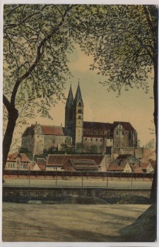 VERKAUFT !!!   AK Quedlinburg Schloss vom Brühl gesehen 1909