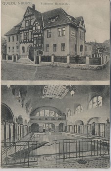 VERKAUFT !!!   AK Quedlinburg Städtische Badeanstalt Haus Innenansicht 1908 RAR