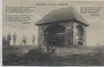 AK Lutherstein auf dem Papenbrink Gedicht b. Bückeburg 1912