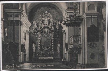 AK Regensburg Karmelitenkirche St. Josef Innen Altar 1910