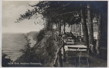 VERKAUFT !!!   AK Foto Sellin - Binz Rügen Gaststätte Waldhalle Falkenberg Ostsee 1930