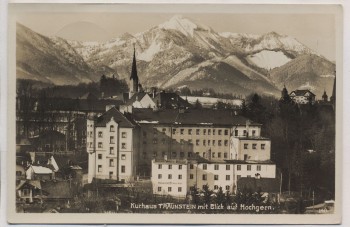 AK Foto Traunstein Kurhaus mit Blick auf Hochgern Feldpost 1942