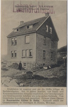 AK Ruhla Thüringen Haus Lehmdrahtbau 1910 RAR Sammlerstück