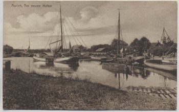 AK Aurich Am neuen Hafen viele Schiffe 1910 RAR