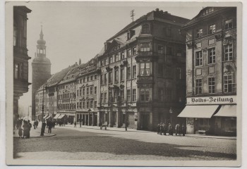 AK Foto Bautzen Innere Lauenstrasse mit Lauenturm 1940