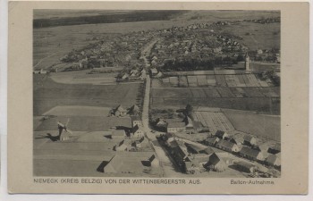 VERKAUFT !!!   AK Niemegk von der Wittenbergerstrasse aus Ballon-Aufnahme Luftbild Kreis Belzig 1910 RAR