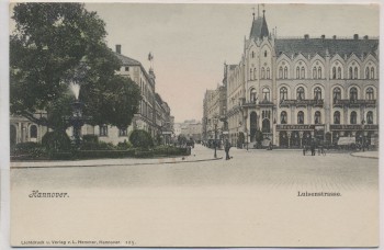 AK Hannover Luisenstrasse mit Grand Hotel Hartmann 1910 RAR