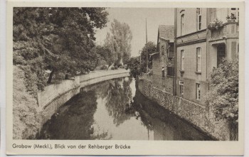AK Grabow (Meckl) Blick von der Rehberger Brücke 1940