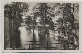 AK Foto Prierosbrück Ausfahrt zum Spreewald b. Heidesee 1932