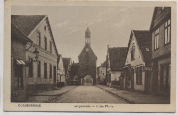 AK Quakenbrück Langestraße mit Hohe Pforte 1910