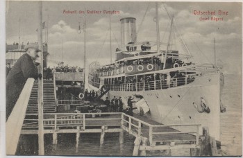 VERKAUFT !!!   AK Ostseebad Binz Insel Rügen Ankunft des Stettiner Dampfers Hertha 1910