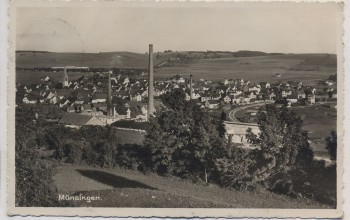 AK Foto Münsingen Ortsansicht 1937
