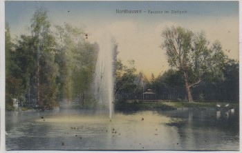 AK Nordhausen Fontaine im Stadtpark 1916