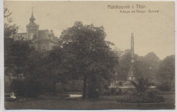 AK Mühlhausen in Thüringen Anlagen am Krieger-Denkmal 1910