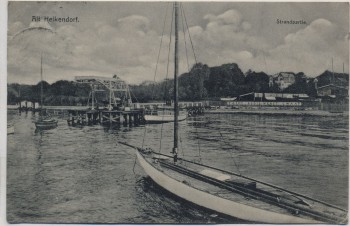 VERKAUFT !!!   AK Alt Heikendorf Strandpartie mit Yacht Boots-Werft Waap 1910 RAR