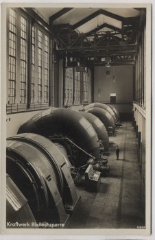 AK Foto Kraftwerk Bleilochsperre Bleilochtalsperre Turbinen b. Saalburg 1935
