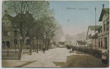 VERKAUFT !!!   AK Wulsdorf Schulstraße mit Menschen b. Bremerhaven 1917 RAR