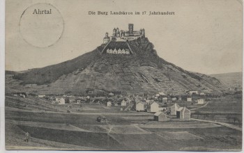 AK Bad Neuenahr Ahrweiler Ortsansicht mit Burg Landskron im 17. Jahrhundert 1909