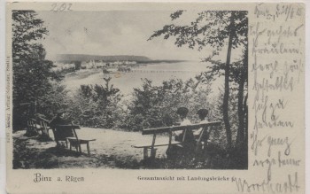 AK Binz auf Rügen Gesamtansicht mit Landungsbrücke 1905