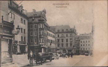 AK Regensburg Krauterermarkt mit Pferdekutsche 1910 Selten RAR
