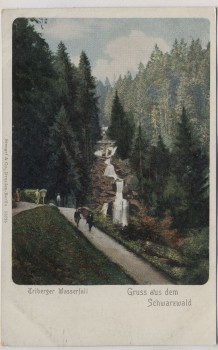 AK Litho Gruss aus dem Schwarzwald Triberger Wasserfall b. Triberg 1900
