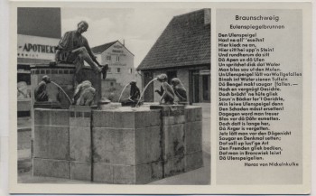 AK Braunschweig Eulenspiegelbrunnen mit Gedicht 1940