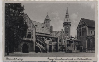 AK Braunschweig Burg Dankwarderode u. Rathausturm 1930