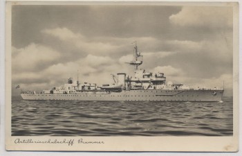 AK Foto Artillerieschulschiff Brummer 1940