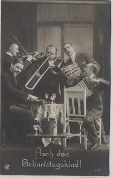 AK Foto Gesangsgruppe Otto Wagner Zeitz Hoch das Geburtstagskind 1914