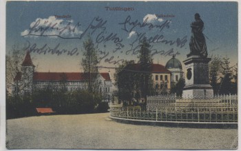 AK Tuttlingen Turnhalle Volksschule Denkmal 1925