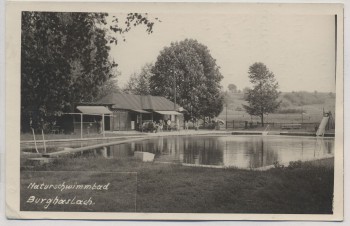 AK Foto Burghaslach Naturschwimmbad 1960 RAR