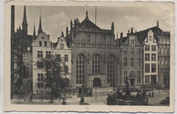 AK Foto Danzig Gdańsk Langer Markt mit Artushof Polen 1940